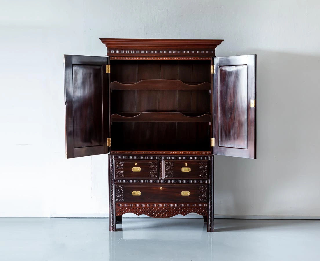 CUP-499 2L Portuguese Colonial Rosewood Cupboard l The Past Perfect Collection l Singapore