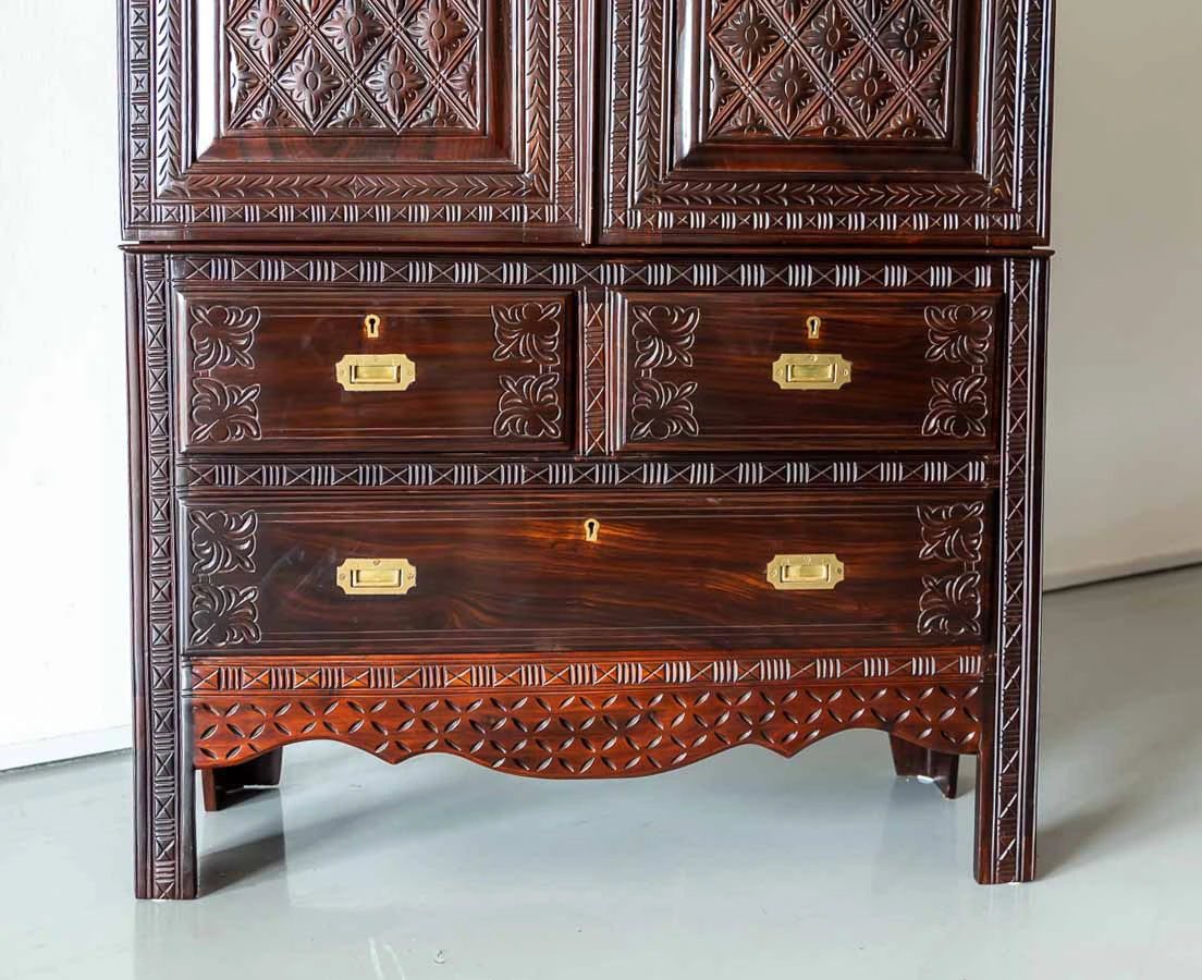 CUP-499 6L Portuguese Colonial Rosewood Cupboard l The Past Perfect Collection l Singapore