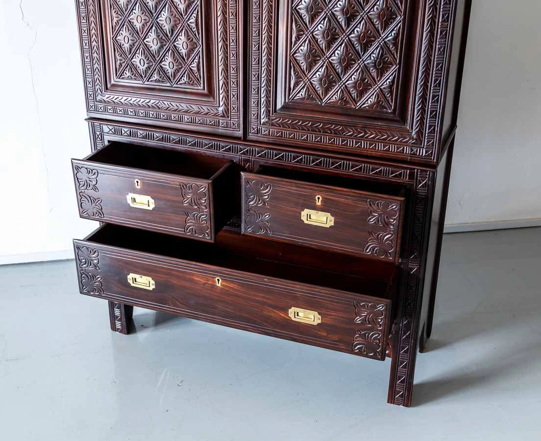 CUP-499 7L Portuguese Colonial Rosewood Cupboard l The Past Perfect Collection l Singapore