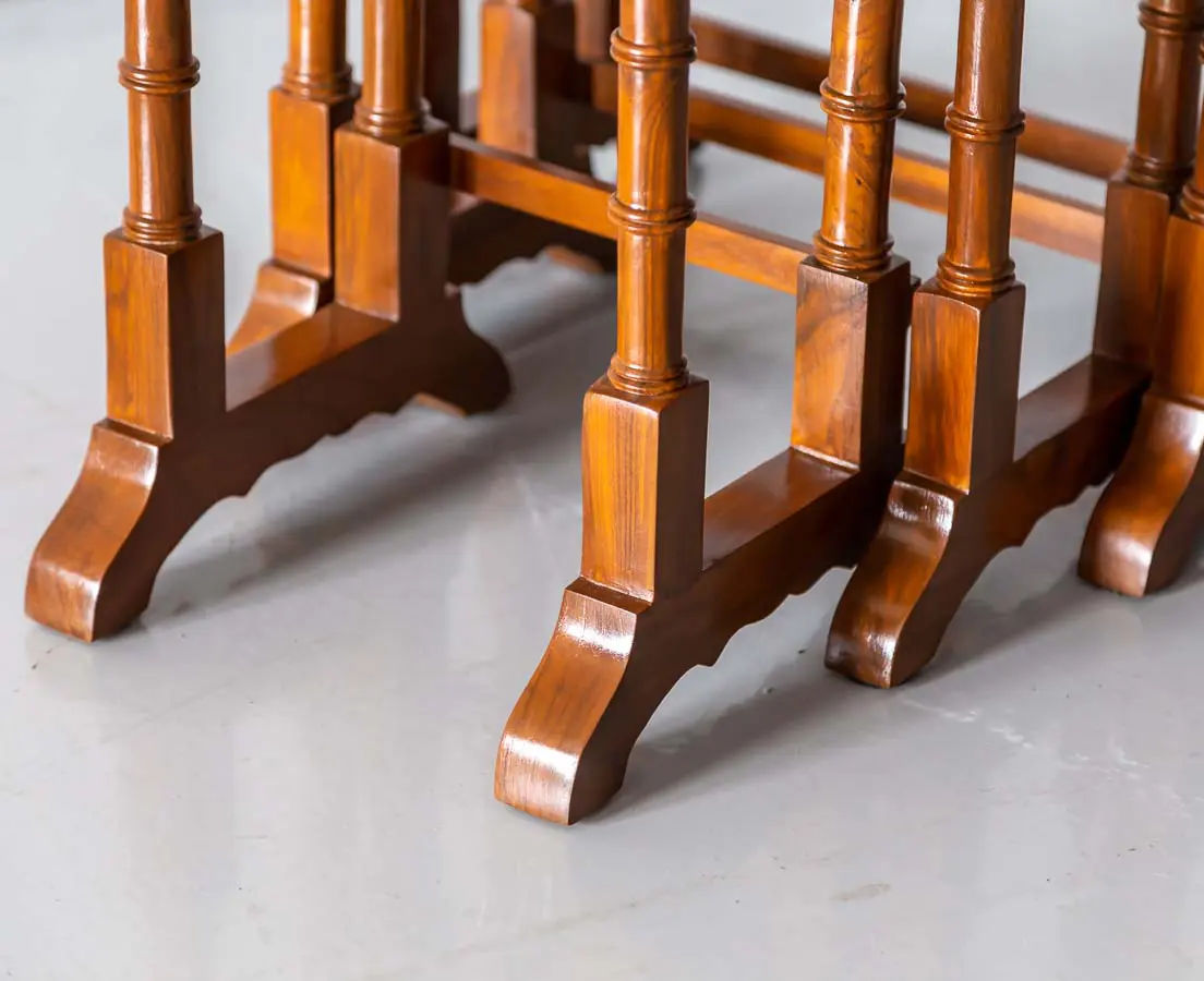 Antique Tables - British Colonial Teakwood Nest of Tables - The Past Perfect Collection - Singapore