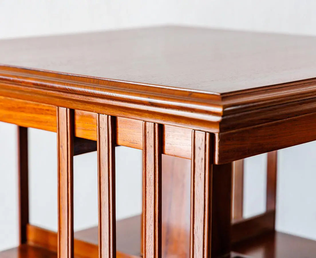 Antique Bookcases - British Coloinial Teakwood Revolving Bookcase - The Past Perfect Collection - Singapore