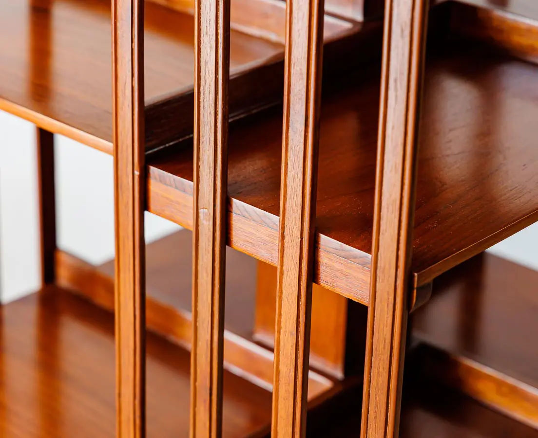 Antique Bookcases - British Coloinial Teakwood Revolving Bookcase - The Past Perfect Collection - Singapore