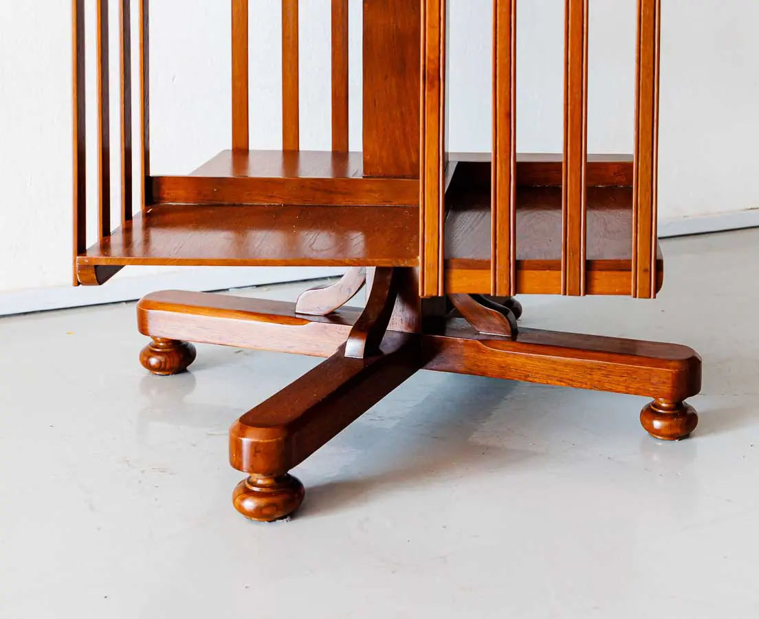 Antique Bookcases - British Coloinial Teakwood Revolving Bookcase - The Past Perfect Collection - Singapore