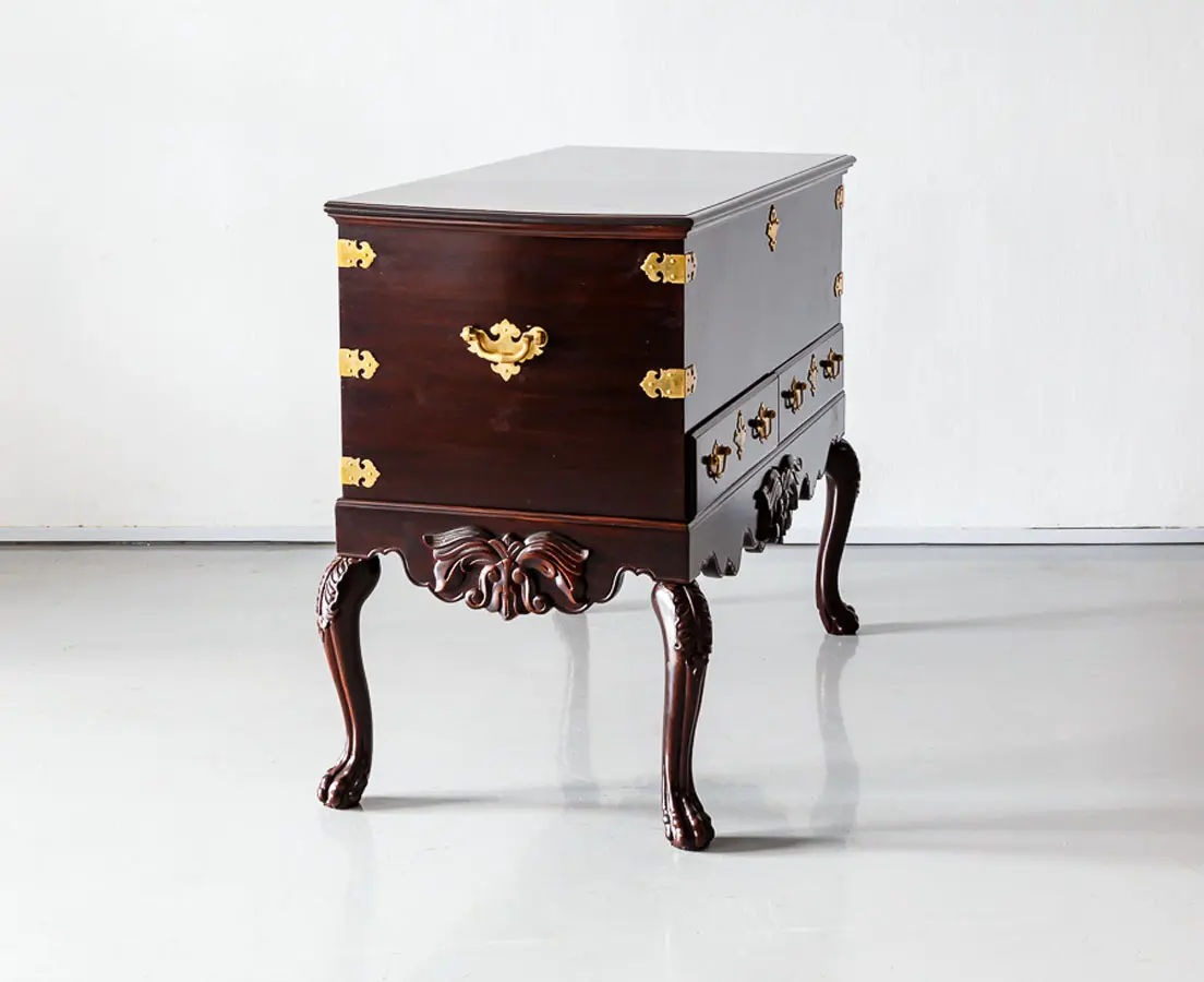 Antique Chests - British Colonial Rosewood Chest on Stand - The Past Perfect Collection - Singapore