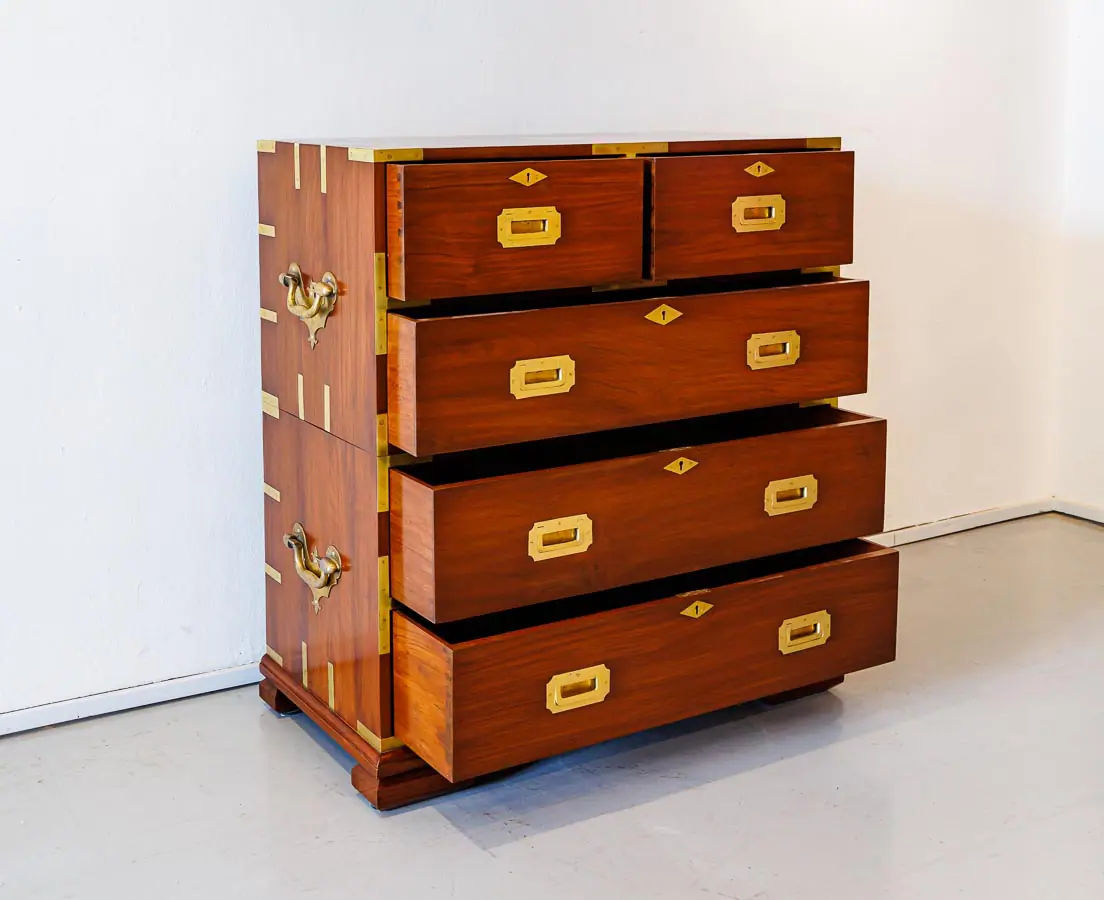 Antique Chests of Drawers - British Colonial Teakwood Chest of Drawers - The Past Perfect Collection - Singapore
