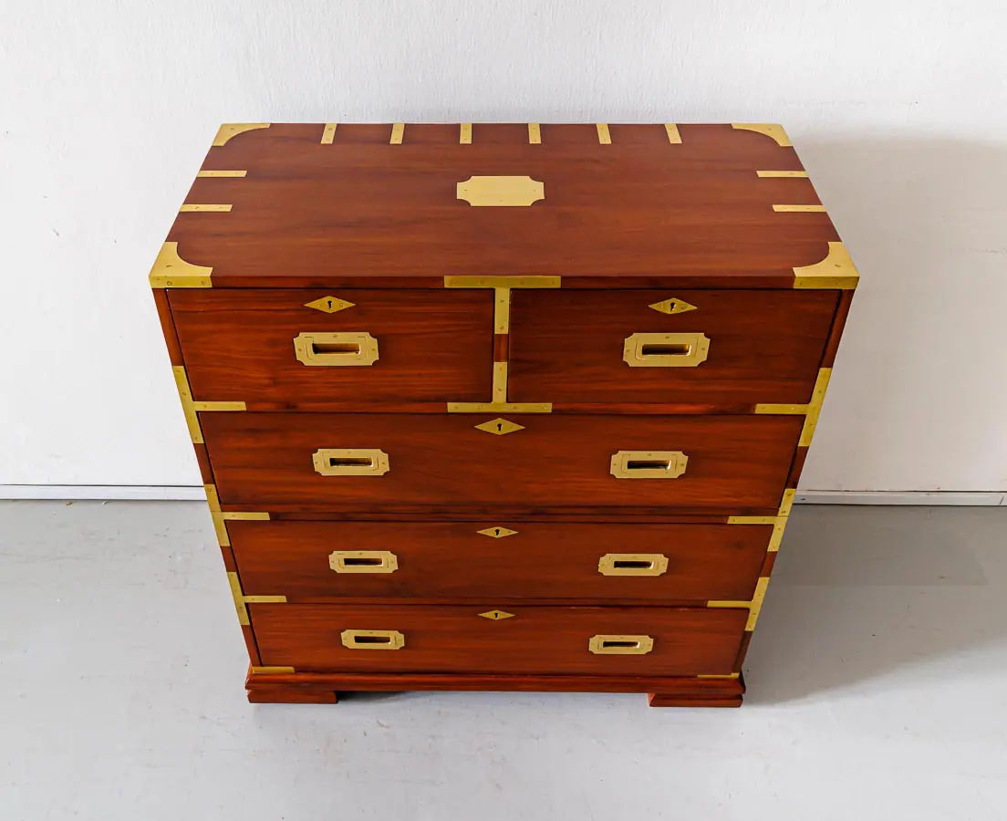 Antique Chests of Drawers - British Colonial Teakwood Chest of Drawers - The Past Perfect Collection - Singapore