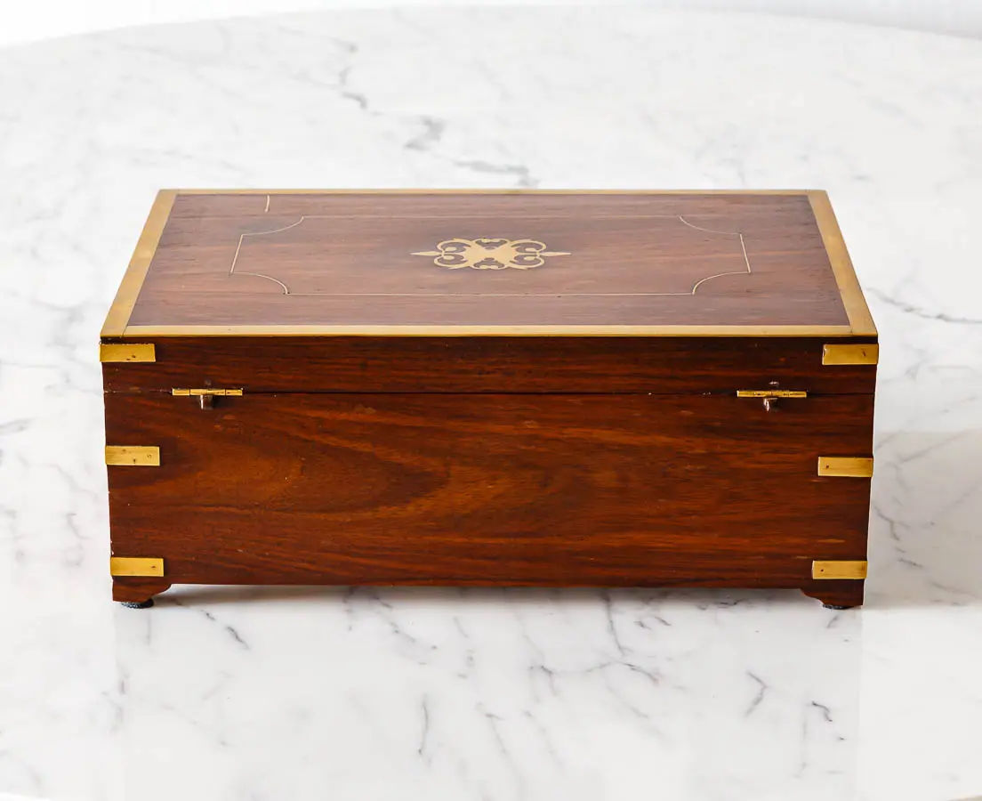 Antique Boxes - British Colonial Rosewood Dressing Box - The Past Perfect Collection - Singapore