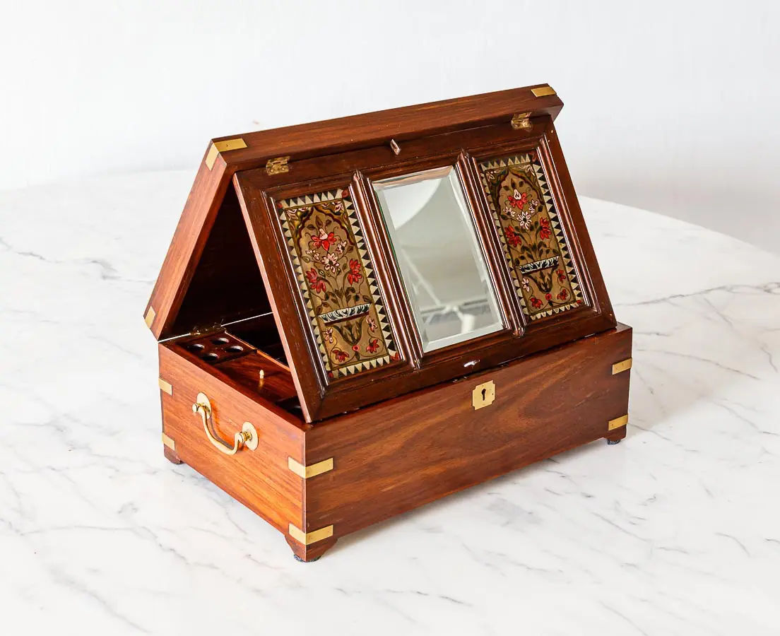 Antique Boxes - British Colonial Rosewood Dressing Box - The Past Perfect Collection - Singapore