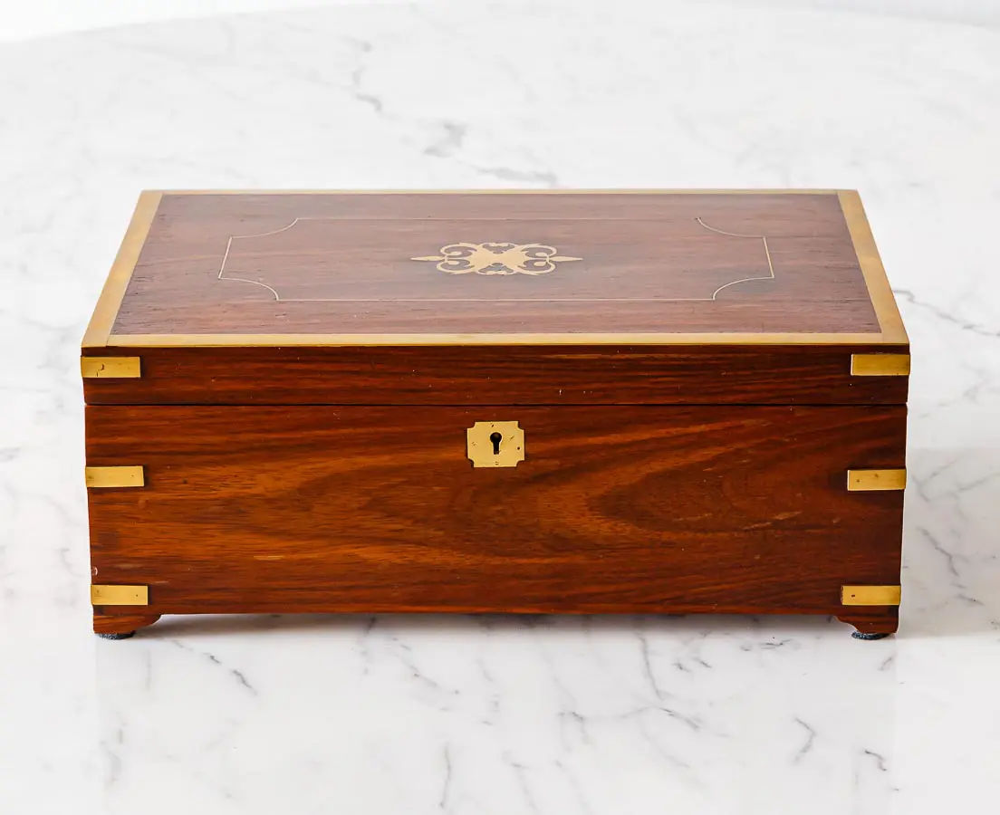 Antique Boxes - British Colonial Rosewood Dressing Box - The Past Perfect Collection - Singapore