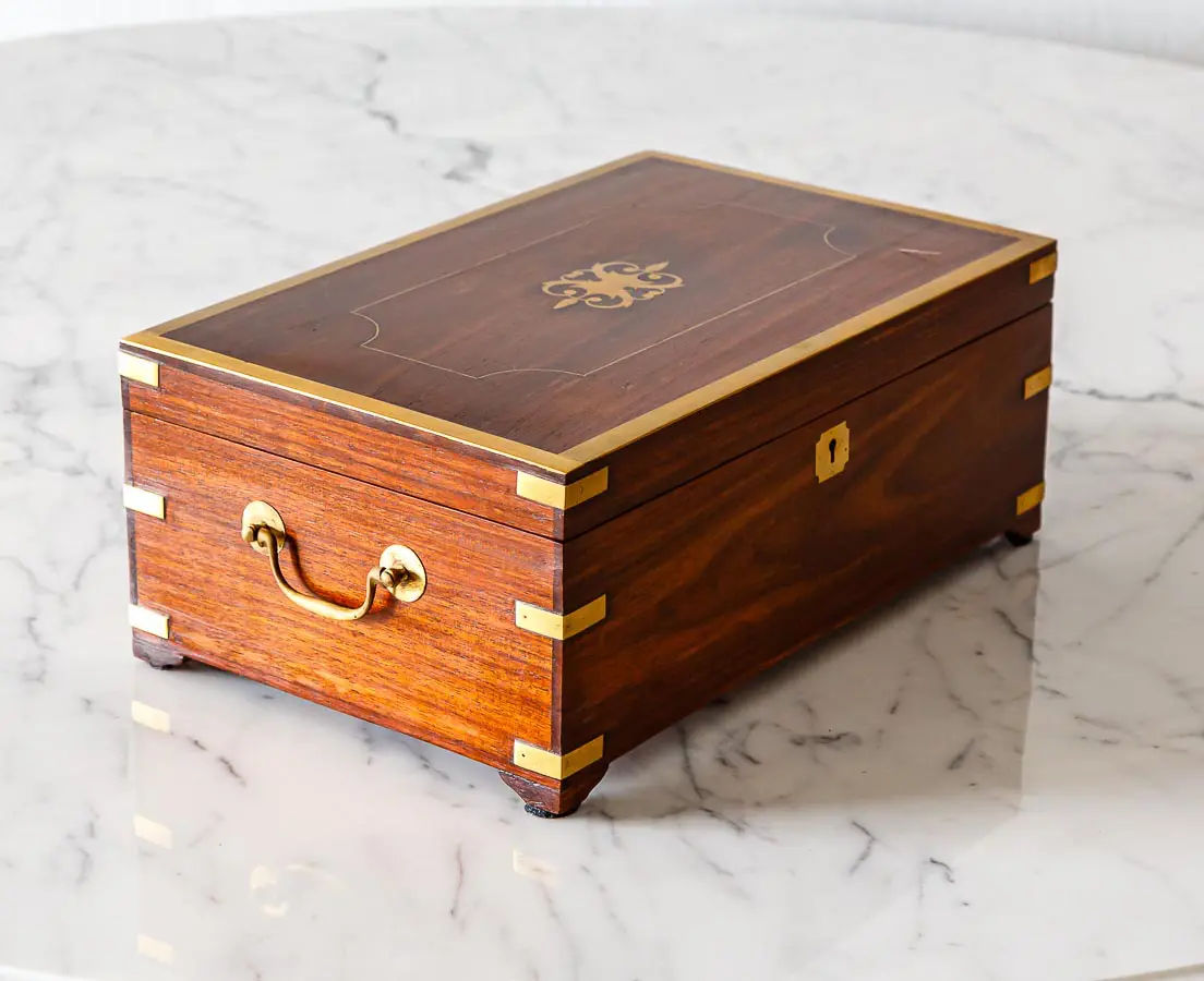 Antique Boxes - British Colonial Rosewood Dressing Box - The Past Perfect Collection - Singapore