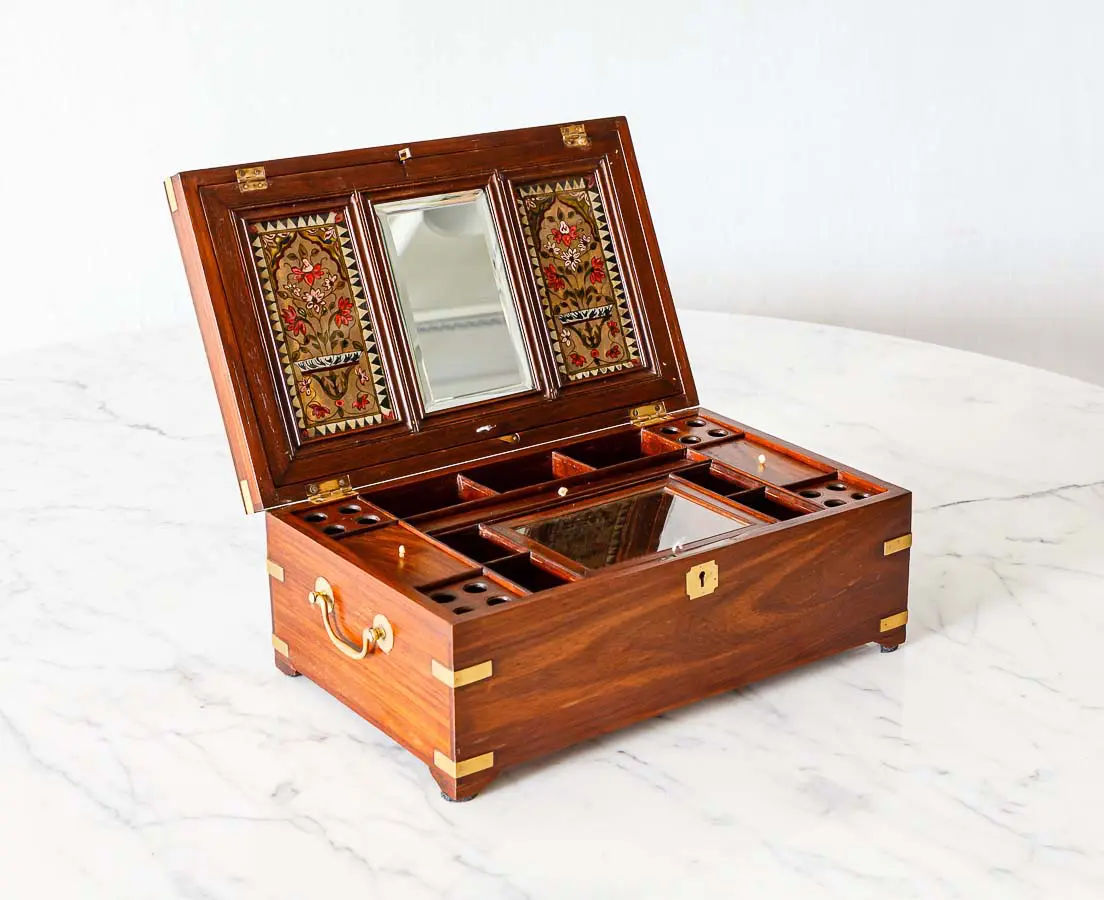 Antique Boxes - British Colonial Rosewood Dressing Box - The Past Perfect Collection - Singapore