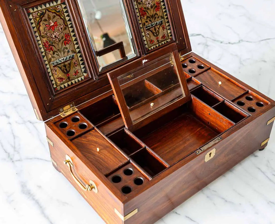 Antique Boxes - British Colonial Rosewood Dressing Box - The Past Perfect Collection - Singapore