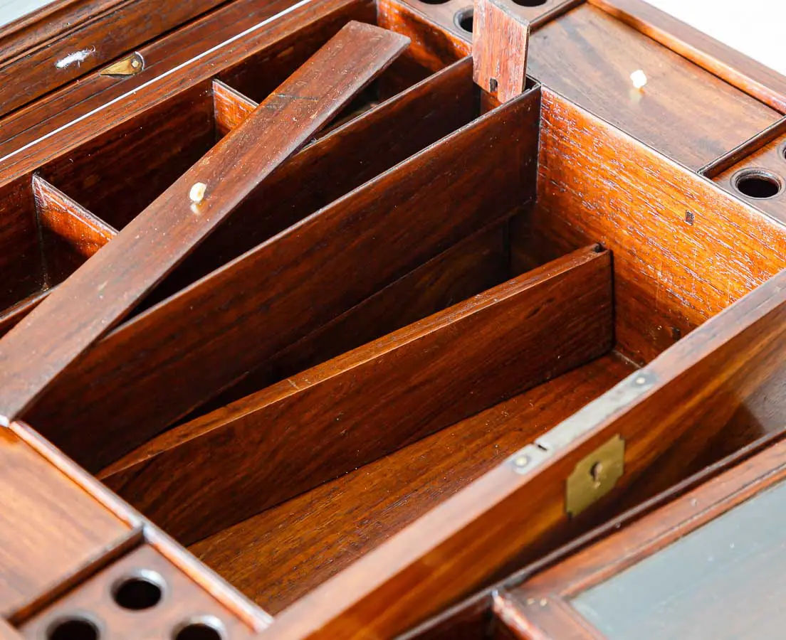 Antique Boxes - British Colonial Rosewood Dressing Box - The Past Perfect Collection - Singapore