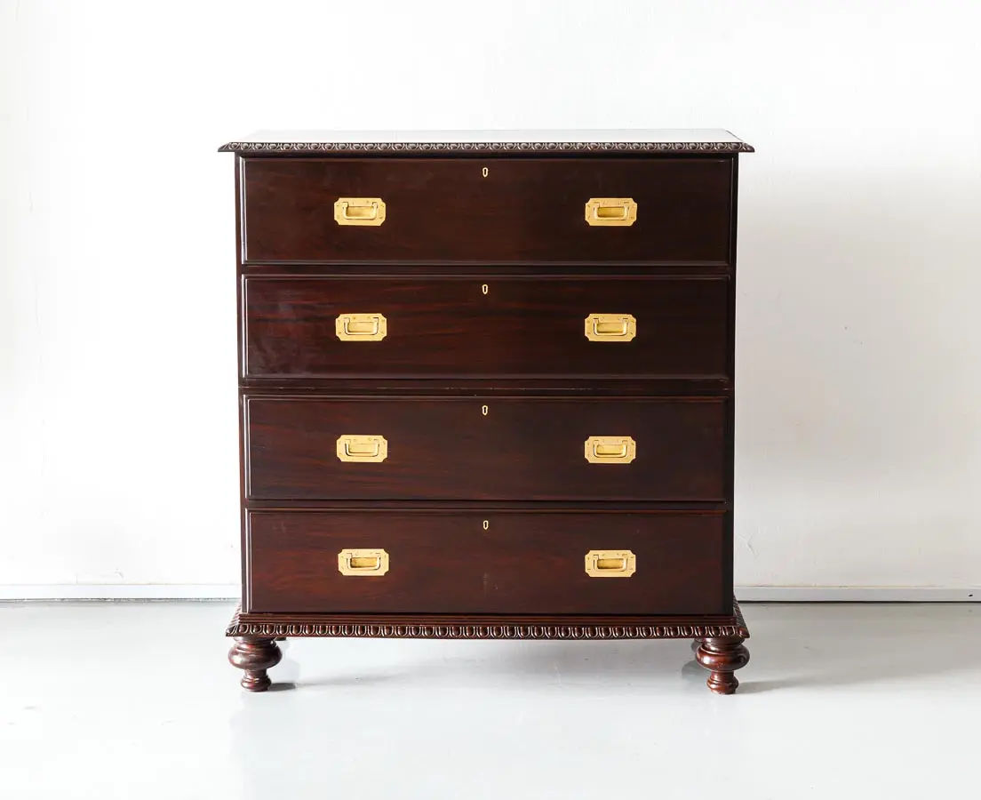 British Colonial Rosewood Secretaire Chest of Drawers - The Past Perfect Collection - Singapore