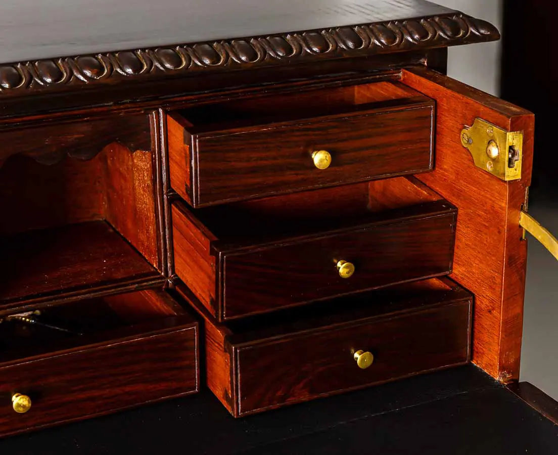 British Colonial Rosewood Secretaire Chest of Drawers - The Past Perfect Collection - Singapore