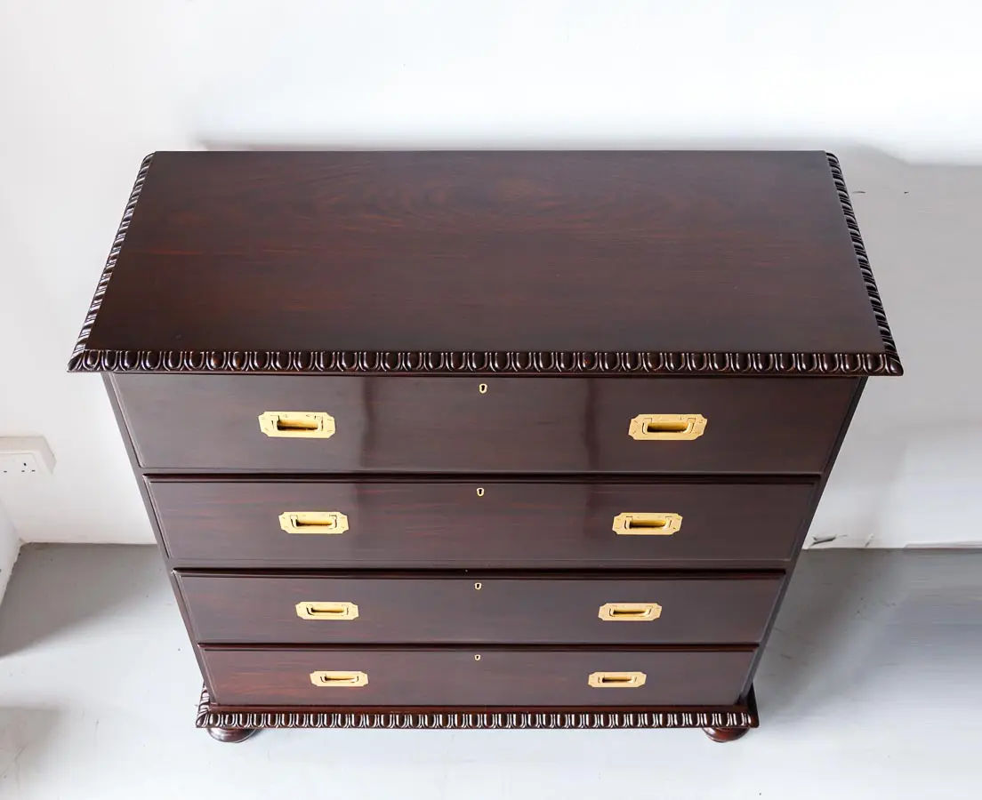 British Colonial Rosewood Secretaire Chest of Drawers - The Past Perfect Collection - Singapore