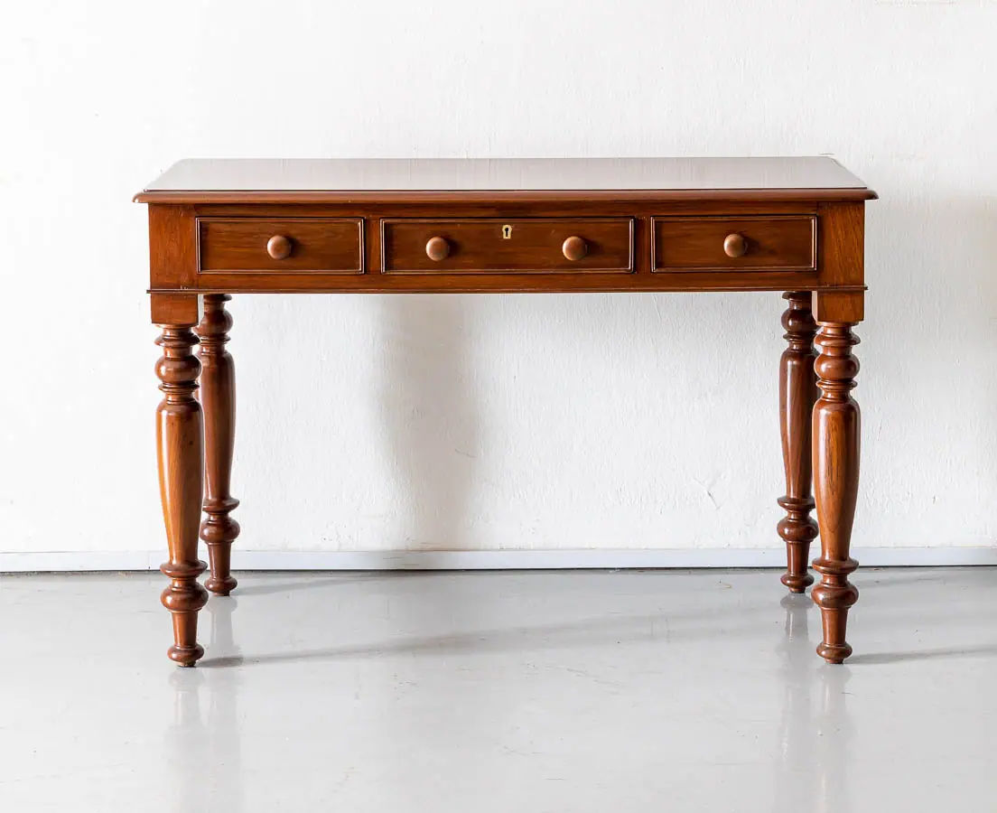 Antique Desks - British Colonial Teakwood Writing Table - The Past Perfect Collection - Singapore