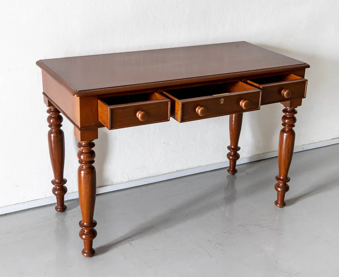 Antique Desks - British Colonial Teakwood Writing Table - The Past Perfect Collection - Singapore