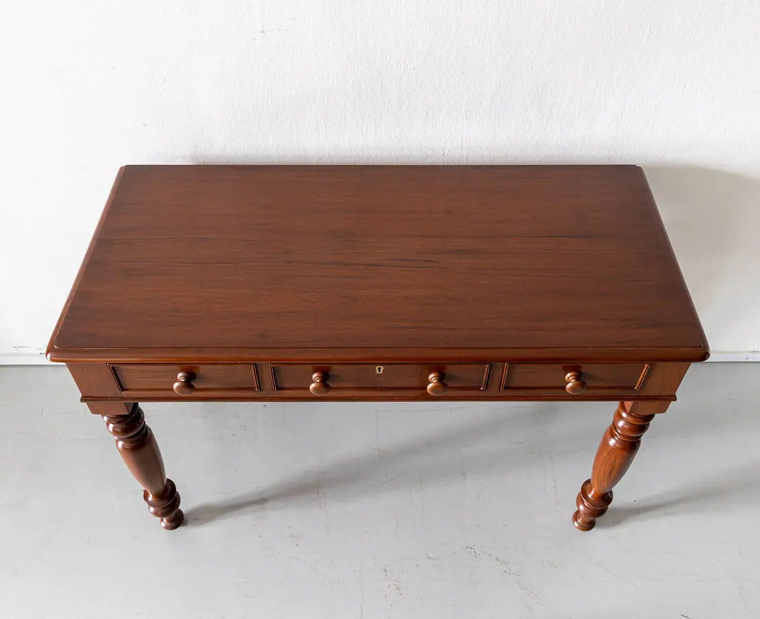 Antique Desks - British Colonial Teakwood Writing Table - The Past Perfect Collection - Singapore