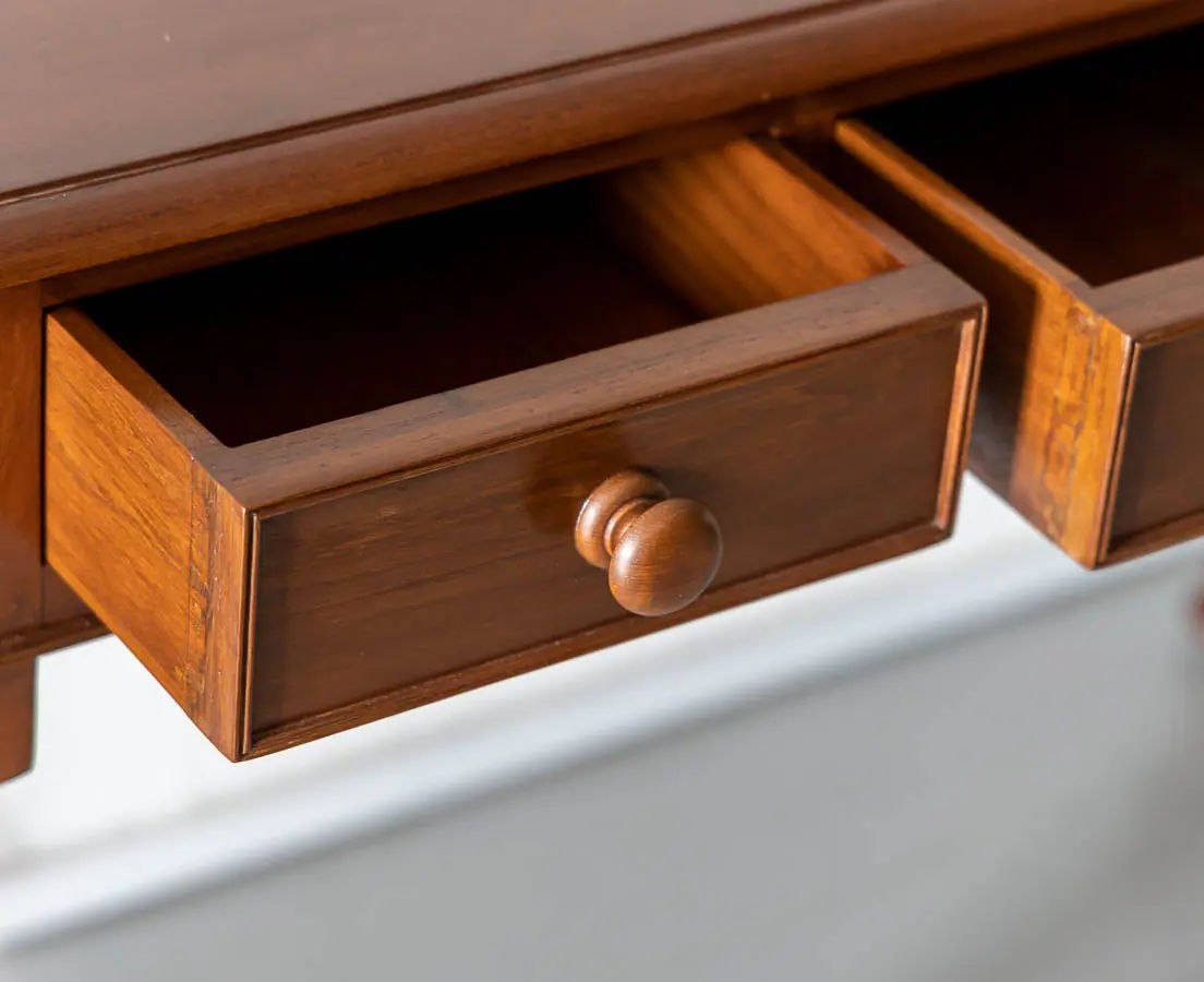 Antique Desks - British Colonial Teakwood Writing Table - The Past Perfect Collection - Singapore