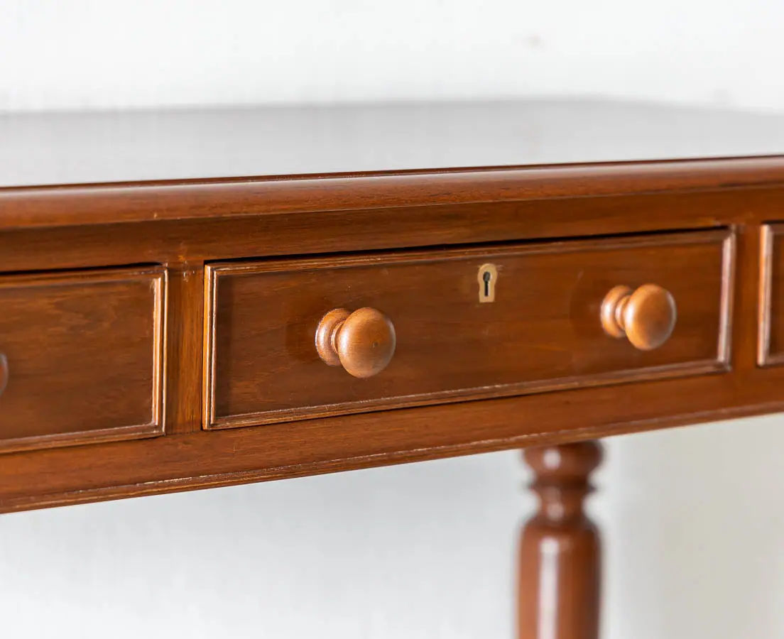 Antique Desks - British Colonial Teakwood Writing Table - The Past Perfect Collection - Singapore
