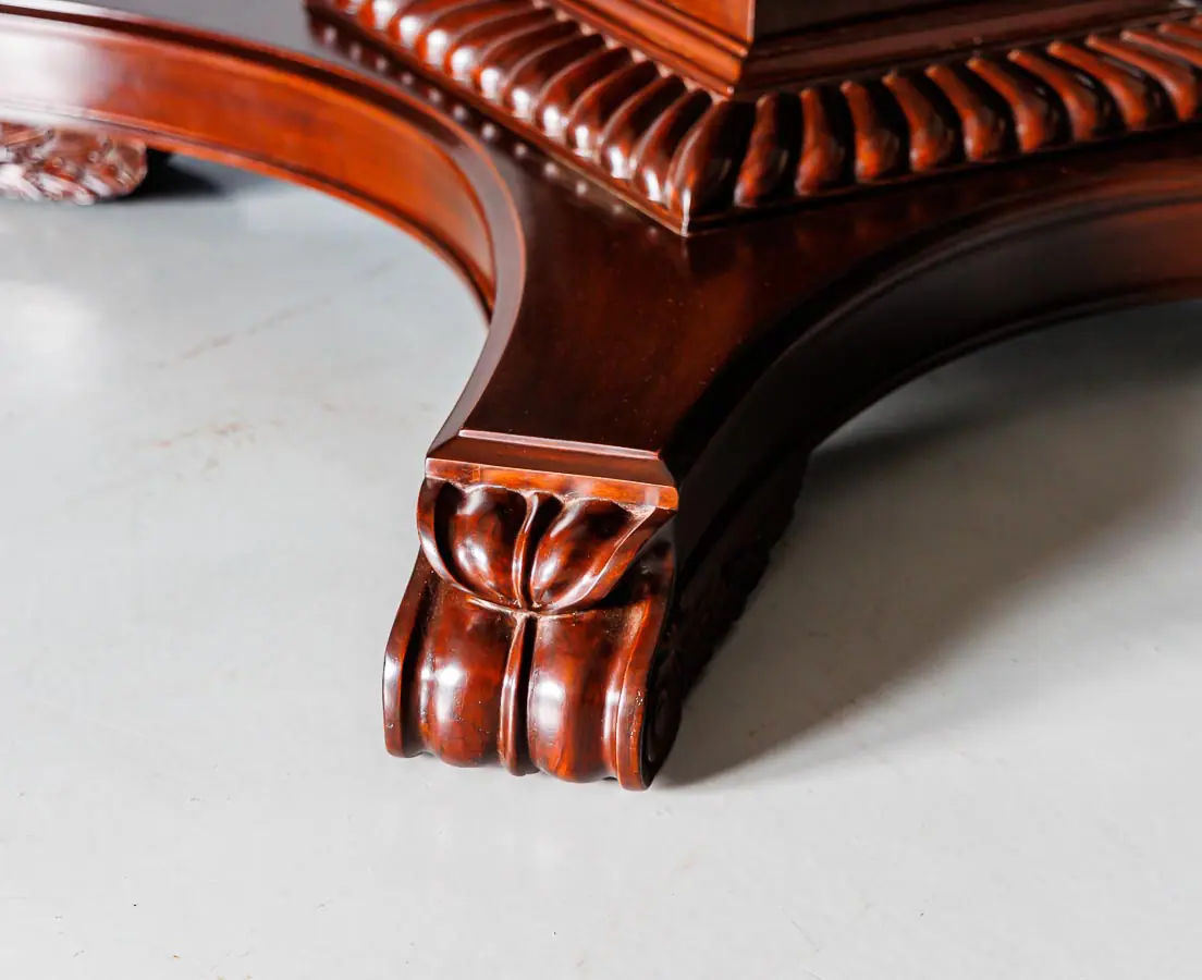 Antique Tables - British Colonial Mahogany Round Table with Marble Top - The Past Perfect Collection - Singapore