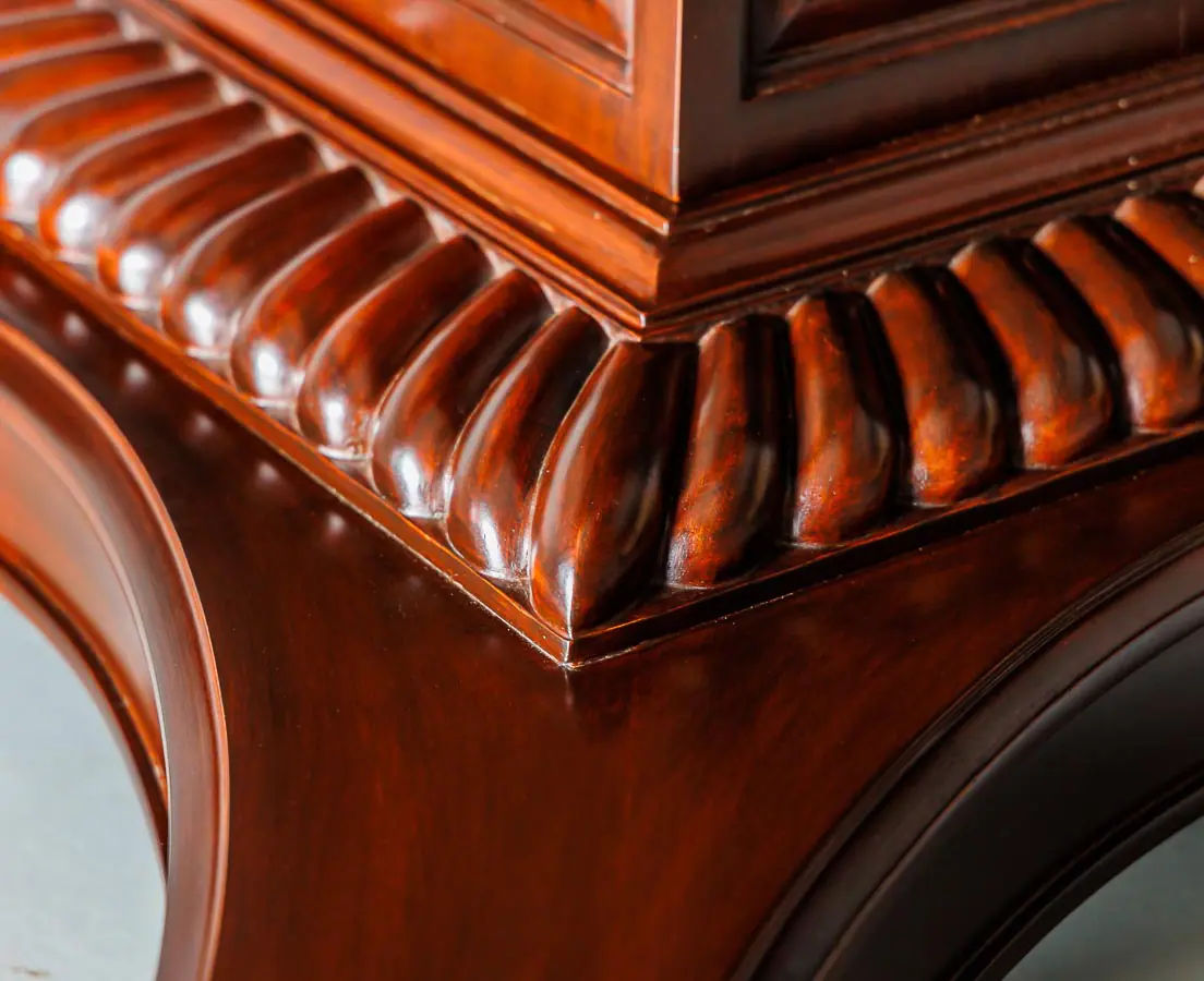 Antique Tables - British Colonial Mahogany Round Table with Marble Top - The Past Perfect Collection - Singapore