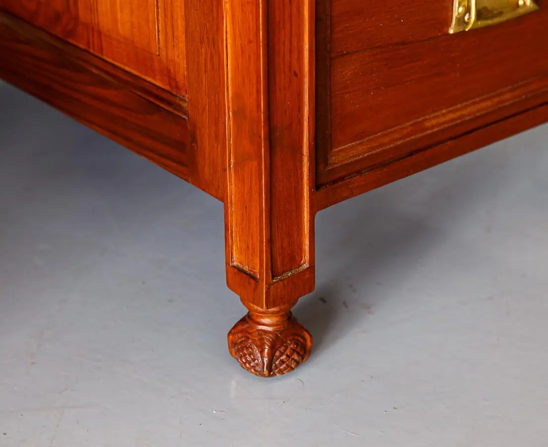 Antique Desks - British Colonial Teakwood Bow Fronted Desk - The Past Perfect Collection - Singapore DSK-204 11L