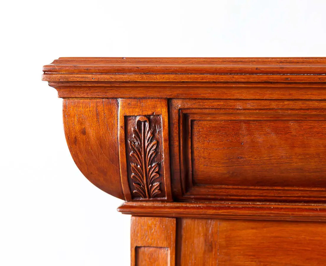 Antique Desks - British Colonial Teakwood Bow Fronted Desk - The Past Perfect Collection - Singapore