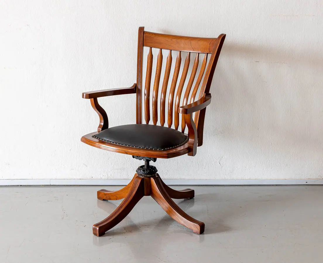 Antique Chairs - British Colonial Teakwood Desk Chair - The past Perfect collection - Singapore
