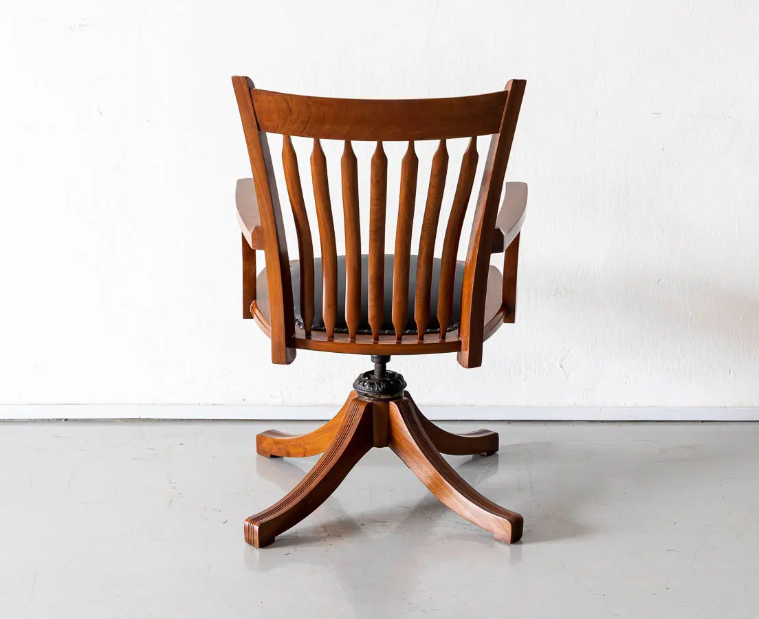Antique Chairs - British Colonial Teakwood Desk Chair - The past Perfect collection - Singapore