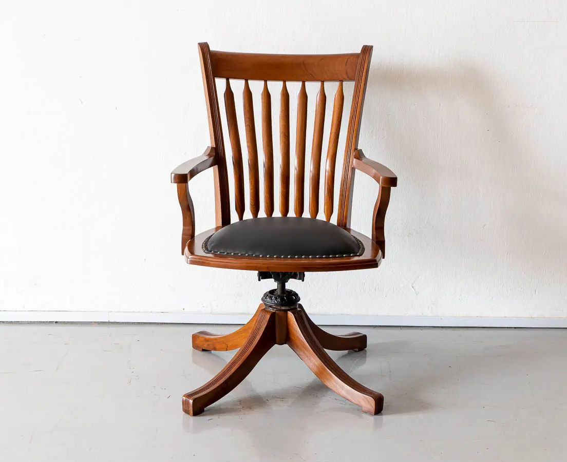 Antique Chairs - British Colonial Teakwood Desk Chair - The past Perfect collection - Singapore