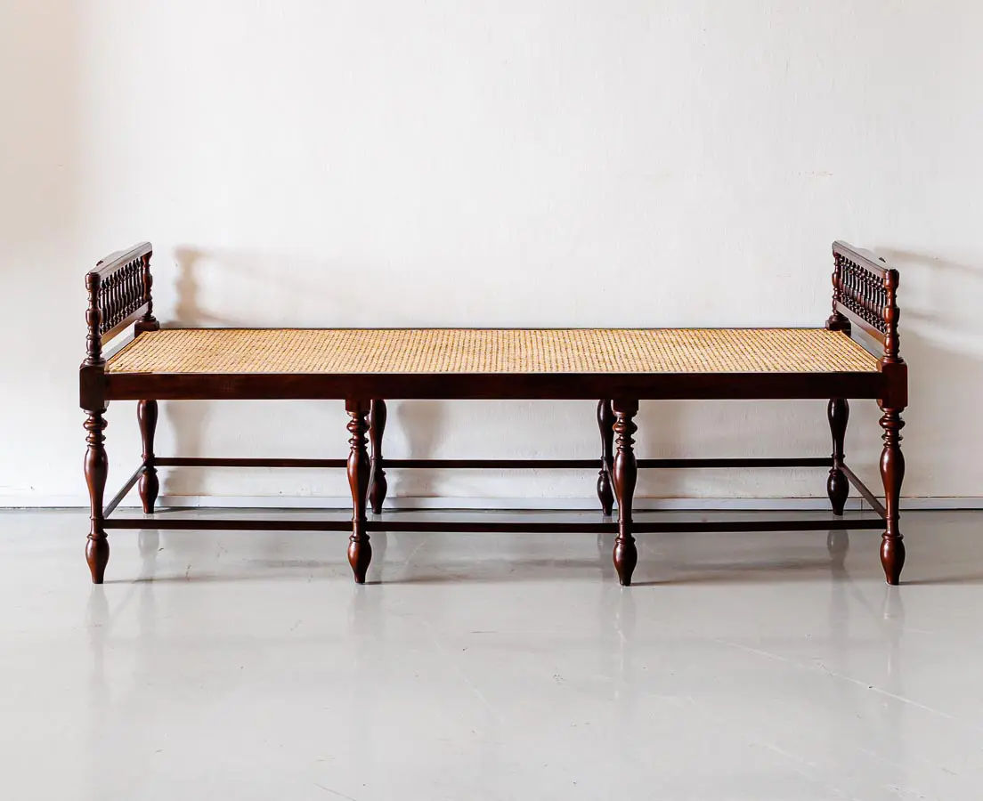 Antique Beds - British Colonial Rosewood Daybed - The Past Perfect Collection - Singapore
