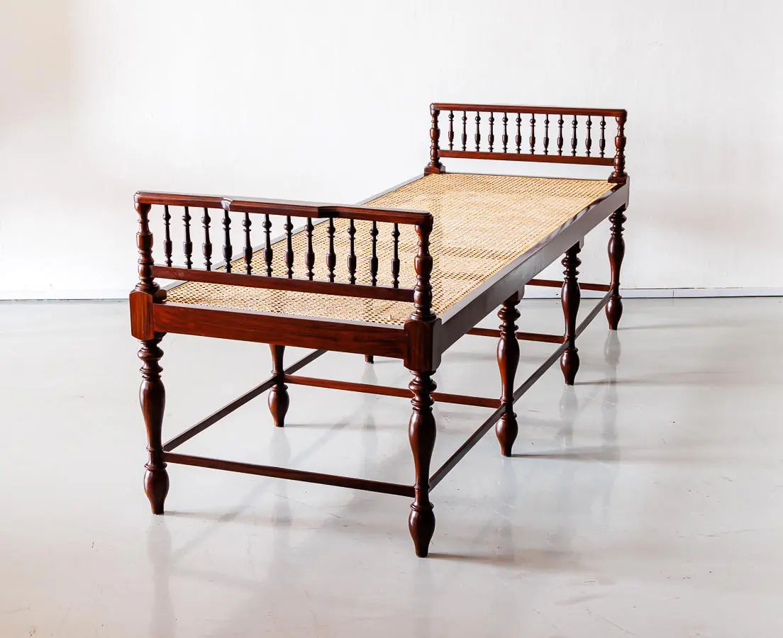 Antique Beds - British Colonial Rosewood Daybed - The Past Perfect Collection - Singapore