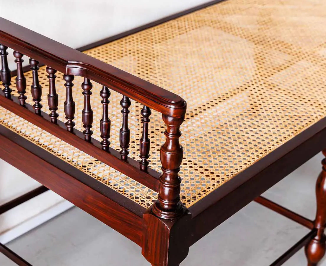 Antique Beds - British Colonial Rosewood Daybed - The Past Perfect Collection - Singapore
