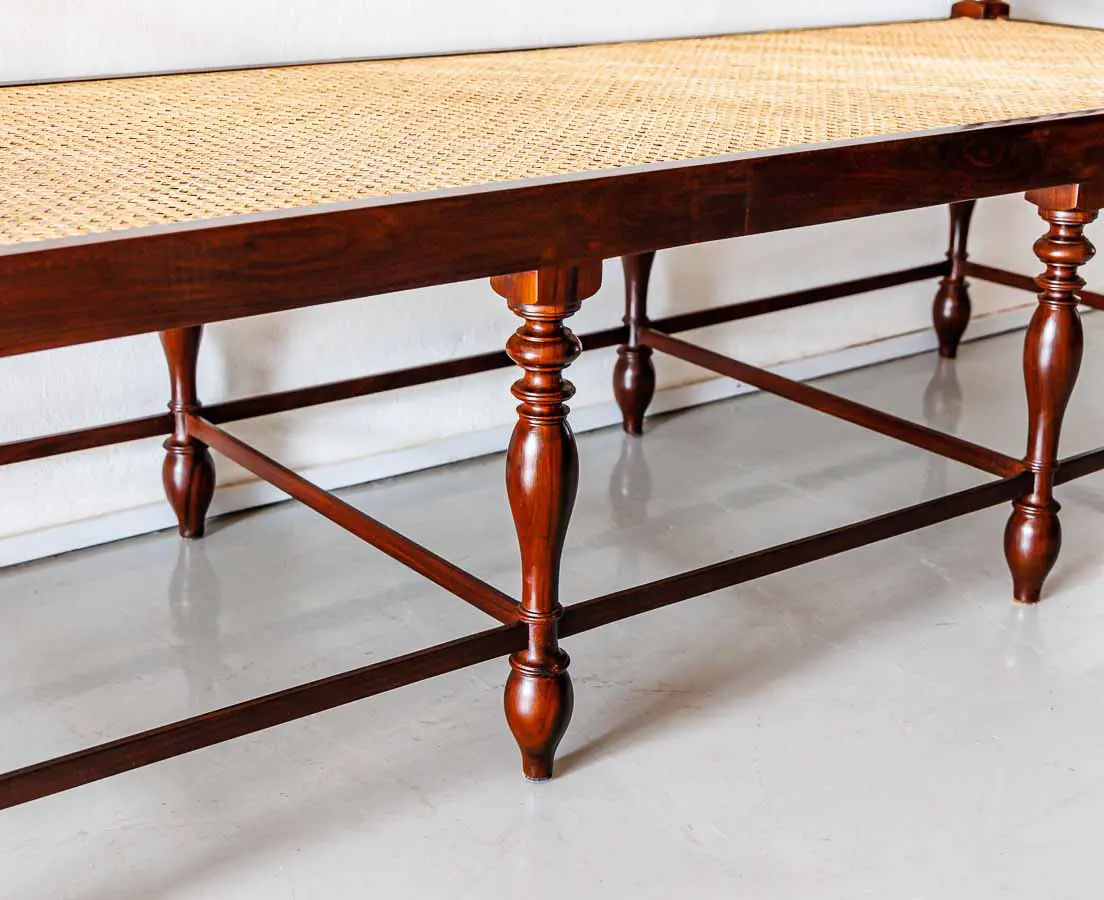 Antique Beds - British Colonial Rosewood Daybed - The Past Perfect Collection - Singapore