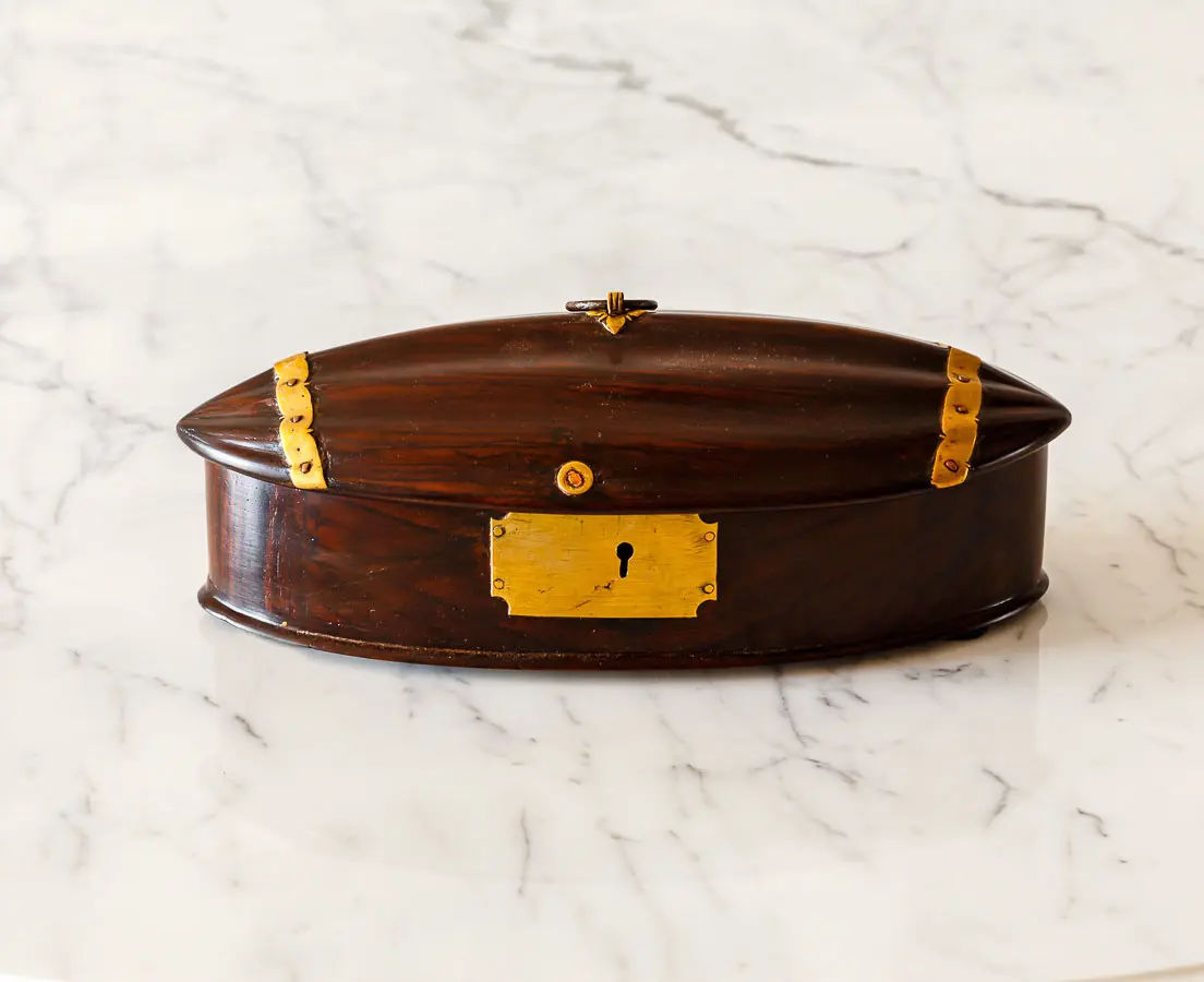 Antique Boxes - British Colonial Oval Trinket Box - The Past Perfect Collection - Singapore
