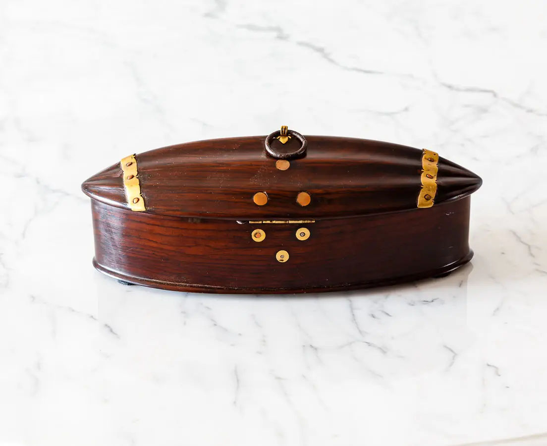 Antique Boxes - British Colonial Oval Trinket Box - The Past Perfect Collection - Singapore