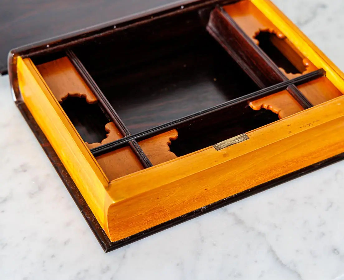 Antique Boxes - British Colonial Rosewood Book Box -The Past Perfect Collection - Singapore