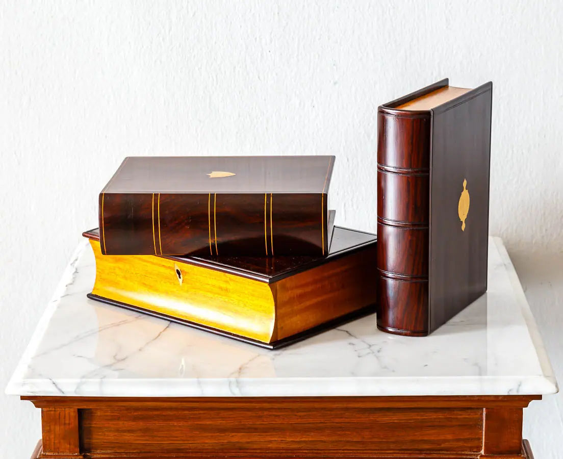 Antique Boxes - British Colonial Rosewood Book Box -The Past Perfect Collection - Singapore