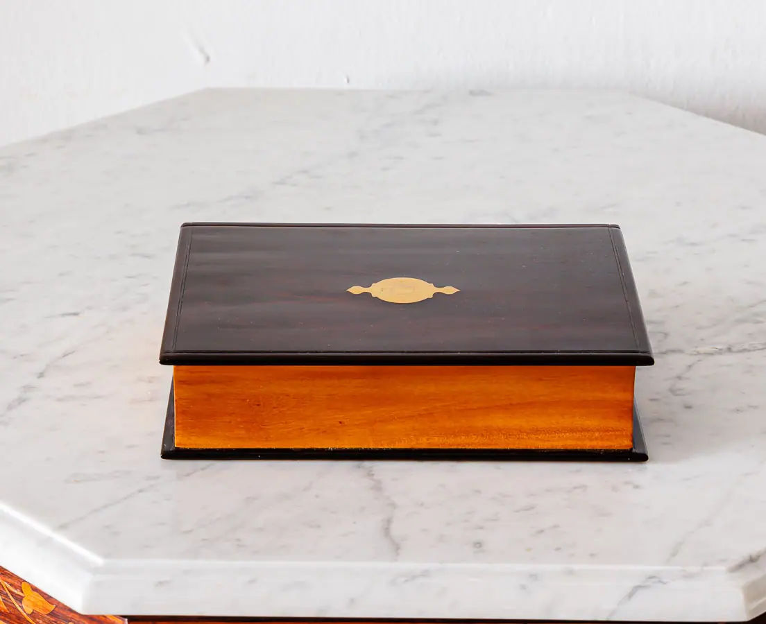 Antique Boxes - British Colonial Rosewood Book Box -The Past Perfect Collection - Singapore