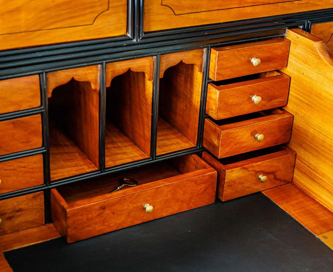 Antique Chests - British Colonial Camphor Secretaire Chest of Drawers - The Past Perfect Collection - Singapore