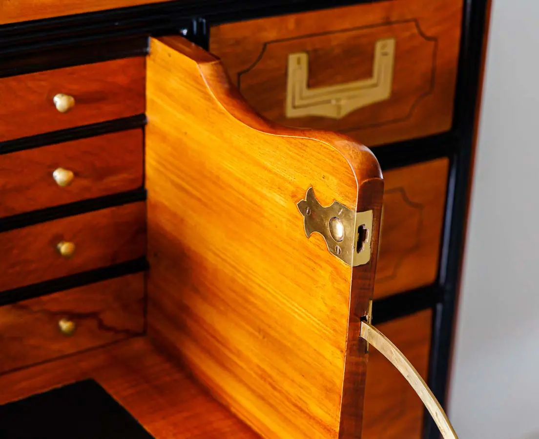 Antique Chests - British Colonial Camphor Secretaire Chest of Drawers - The Past Perfect Collection - Singapore