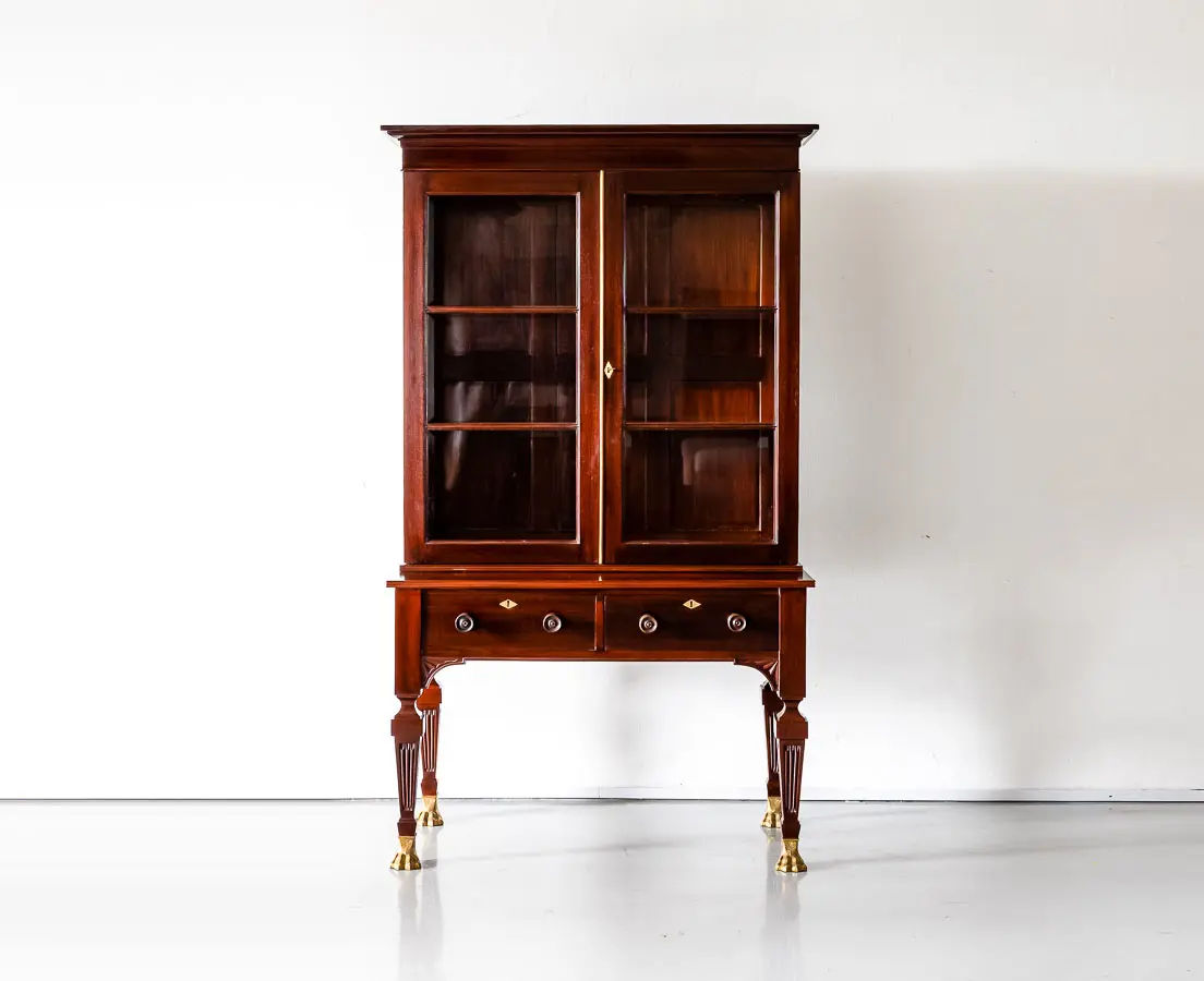 Antique Glass Front Cabinet on Stand - The Past Perfect Collection Singapore