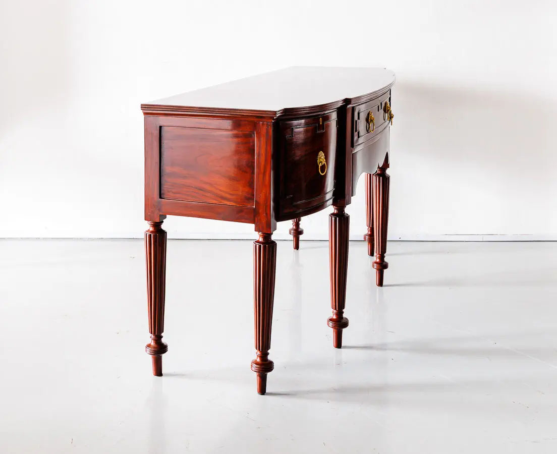 Antique Sideboards - British Colonial Mahogany Bow Front Sideboard - The Past Perfect Collection - Singapore