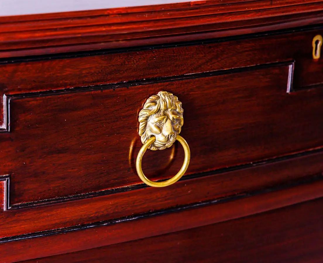 Antique Sideboards - British Colonial Mahogany Bow Front Sideboard - The Past Perfect Collection - Singapore