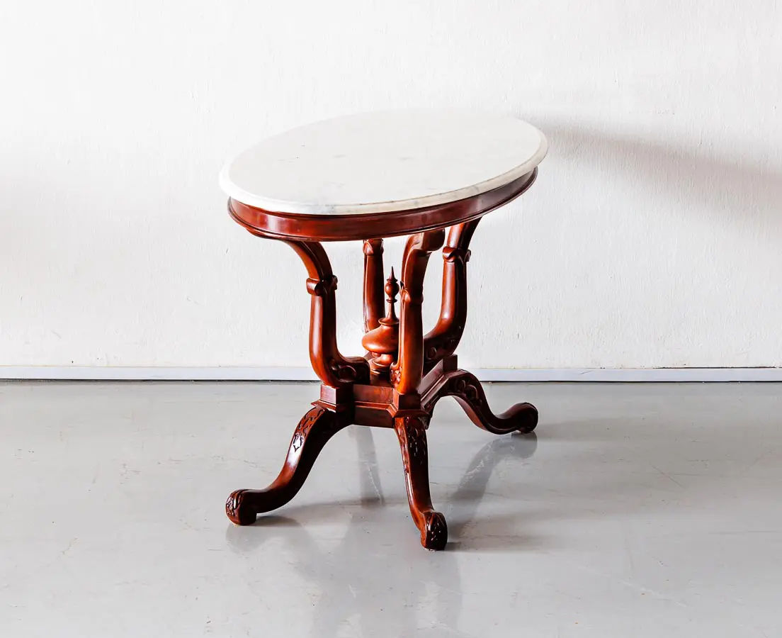 Antique Tables - British Colonial Mahogany Oval Centre Table - The Past Perfect Collection - Singapore