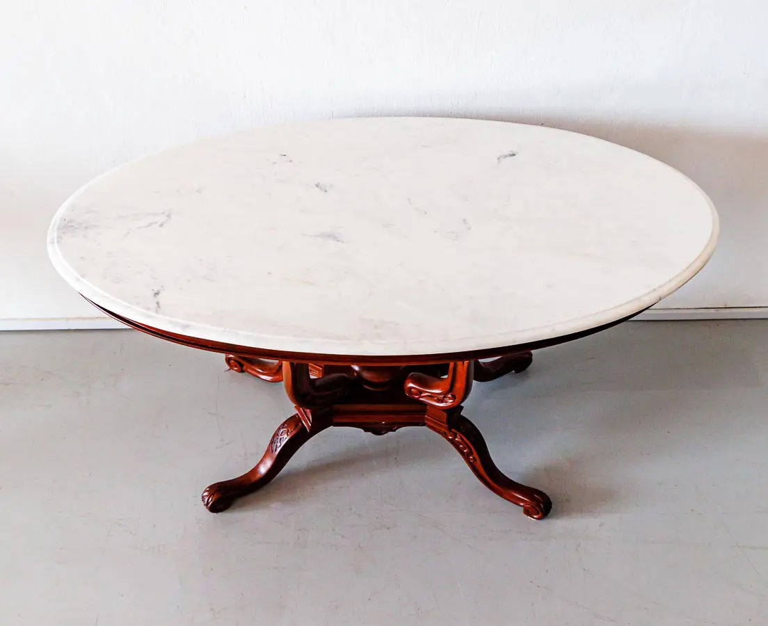 Antique Tables - British Colonial Mahogany Oval Centre Table - The Past Perfect Collection - Singapore