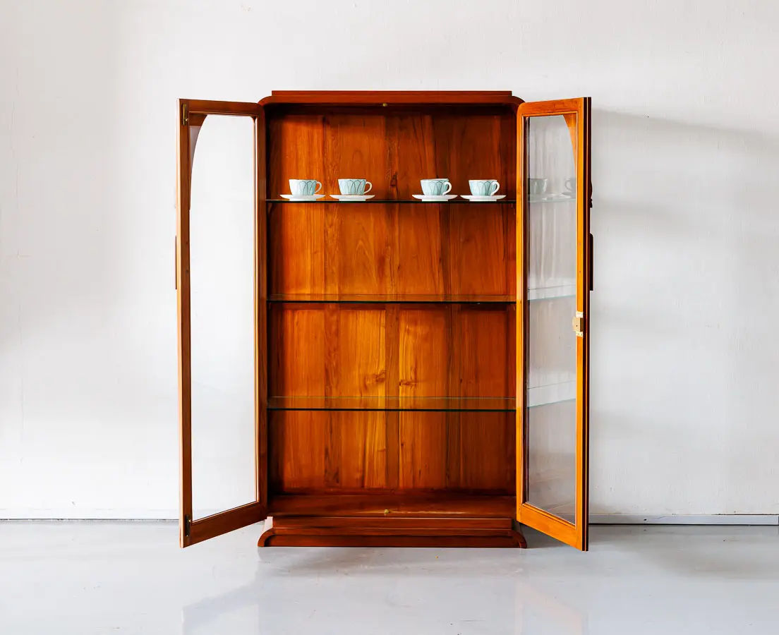 Art Deco Furniture - Art Deco Teakwood Display Cabinet - The Past Perfect Collection Singapore