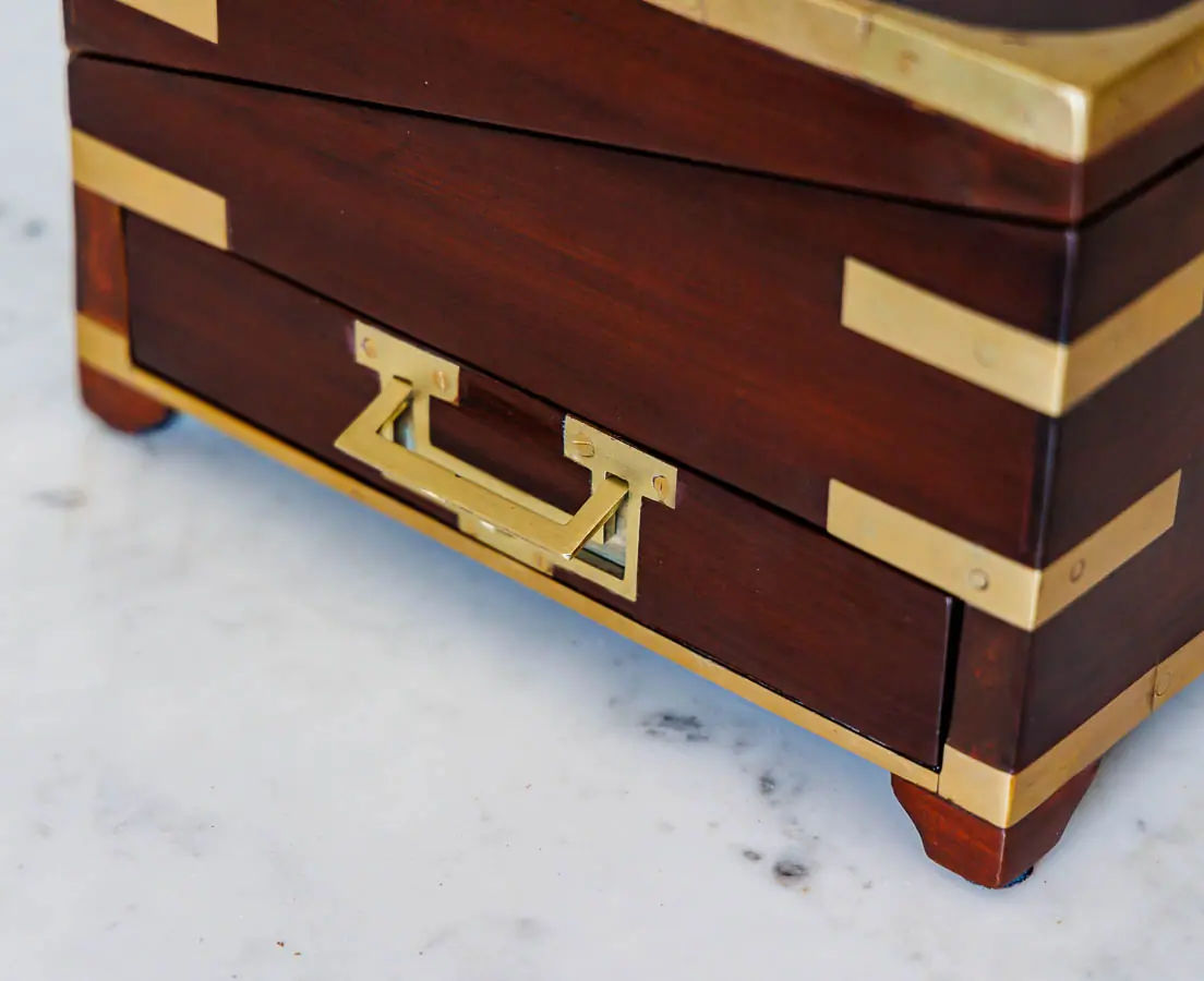 Antique Boxes - British Colonial Mahogany Portable Writing Desk - The Past Perfect Collection - Singapore